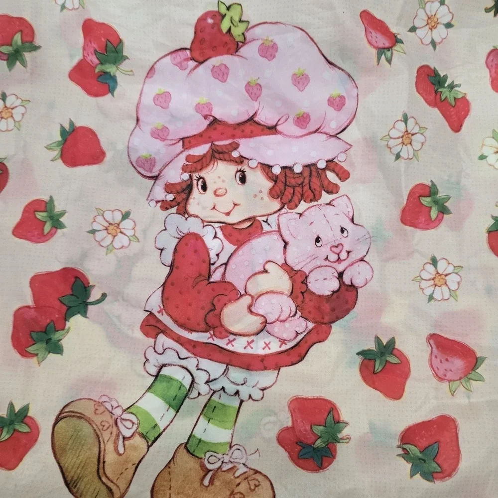Vintage Strawberry Shortcake Reusable Shopping Tote Bag - Classic 80s Graphics -